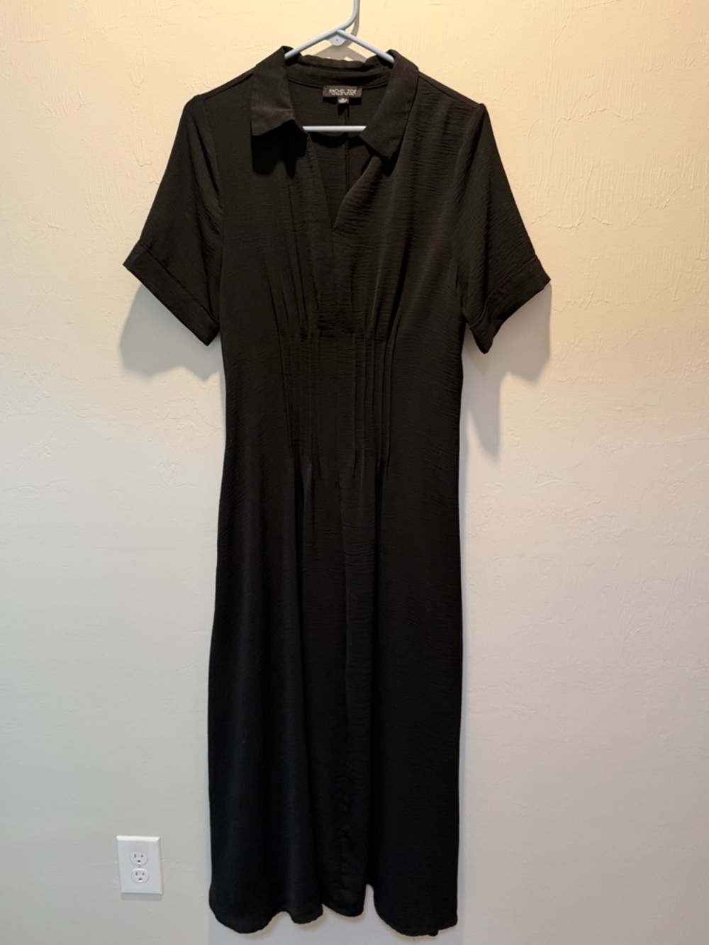 Rachel Zoe Black Collared Midi Dress